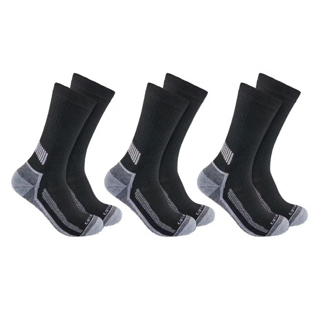 Carhartt Force Midweight Crew Socks 3-pack Black / 42-25  - Customhoj