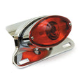 Cateye Motorcycle Taillight with License Plate Bracket Chrome