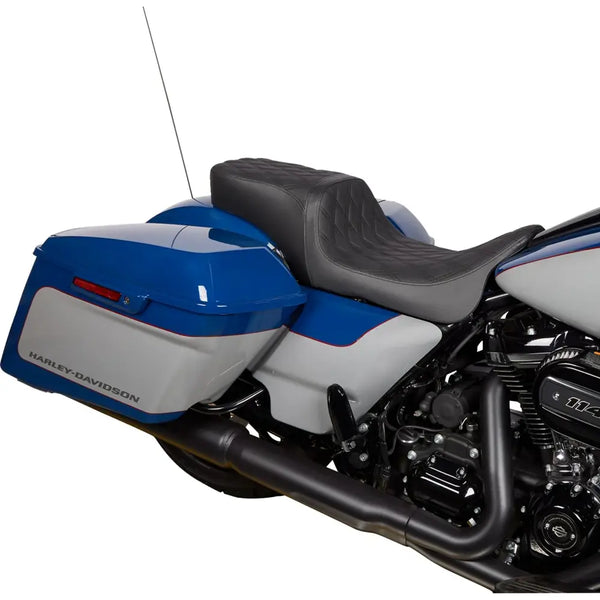 Drag Specialties Performance Predator 2-Up-zadel voor Harley