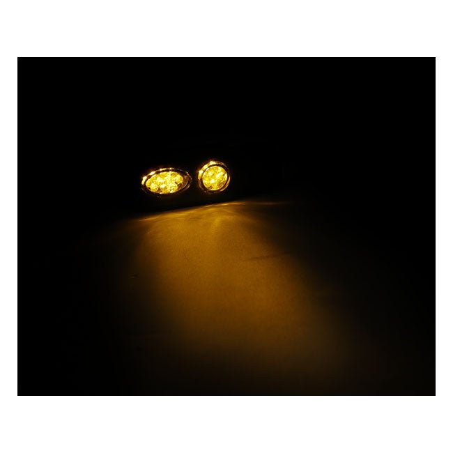 Cluster LED Motorcycle Turn Signals Black