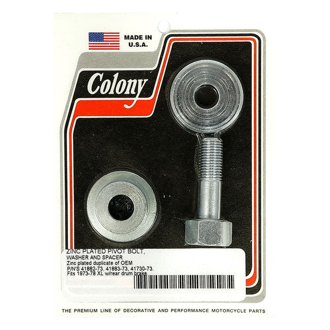 Colony Rear Brake Anchor Bolt Kit for Harley Sportster 73-78 XL / Zinc