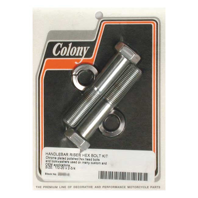 Colony Riser Bolt Set Chrome hex head / 1/2-20 / 2 3/4" (6.98cm)