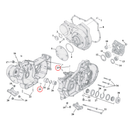 Crankcase Parts Diagram Exploded View for 91-03 Harley Sportster 23) 79-03 XL (case to case) & 86-03 XL (cylinder to case). S&S dowel pin. Standard 0.250" diameter x .50" long Replaces OEM: 358