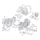 Crankcase Parts Diagram Exploded View for 91-03 Harley Sportster 5) 94-03 XL. Polished derby cover (chain inspection). Replaces OEM: 34992-94