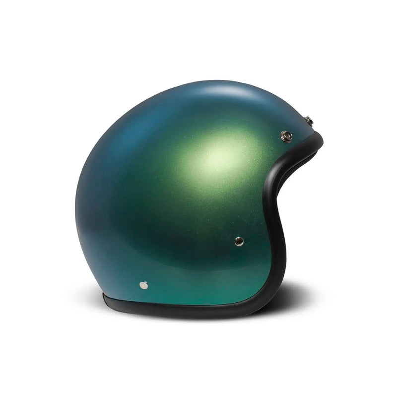 DMD Retro Metallic Open Motorcycle Helmet Rainbow Green / XS (54cm)  - Customhoj