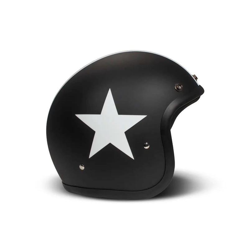 DMD Retro Star Open Motorcycle Helmet Matte Black / XS (54cm)  - Customhoj
