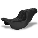 DNA King Step-Up Seat for Harley 08-25 Touring / Double Diamond / White  - Customhoj