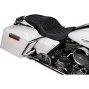 Drag Specialties Freedom Touring Seat for Harley 97-07 Touring / Diamond Black / Silver  - Customhoj
