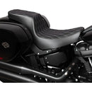 Drag Specialties Performance Predator 2-Up Seat for Harley 18-25 Softail Sport Glide & Low Rider / S / ST / Double Diamond Black / Silver  - Customhoj