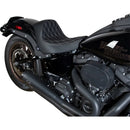Drag Specialties Solo Seat for Harley 18-25 Softail Sport Glide & Low Rider / S / ST / Diamond Black / Silver  - Customhoj