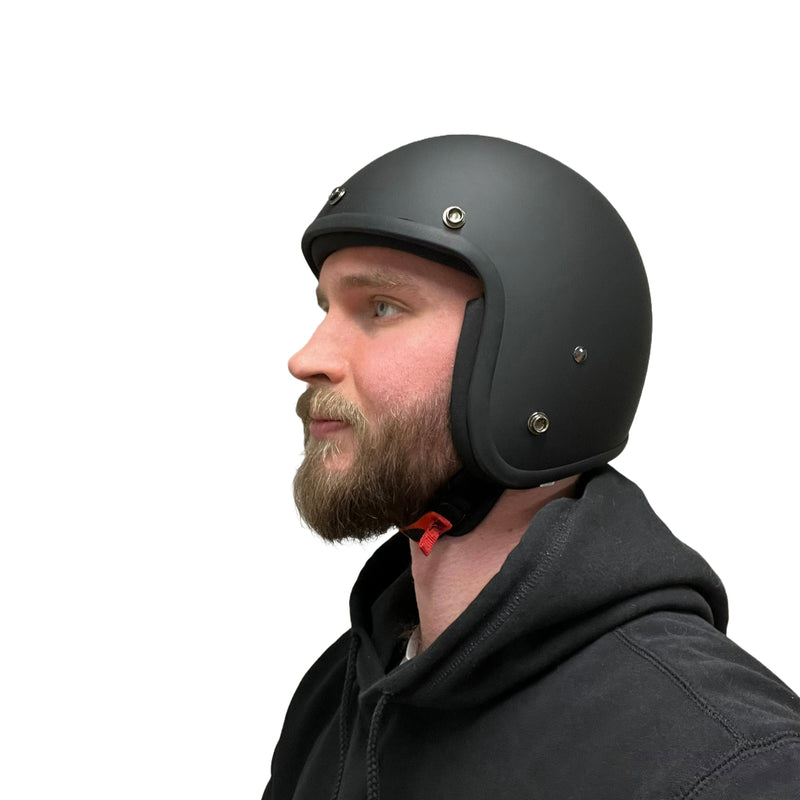 ECM Slimline Low Profile Open Helmet Matte Black