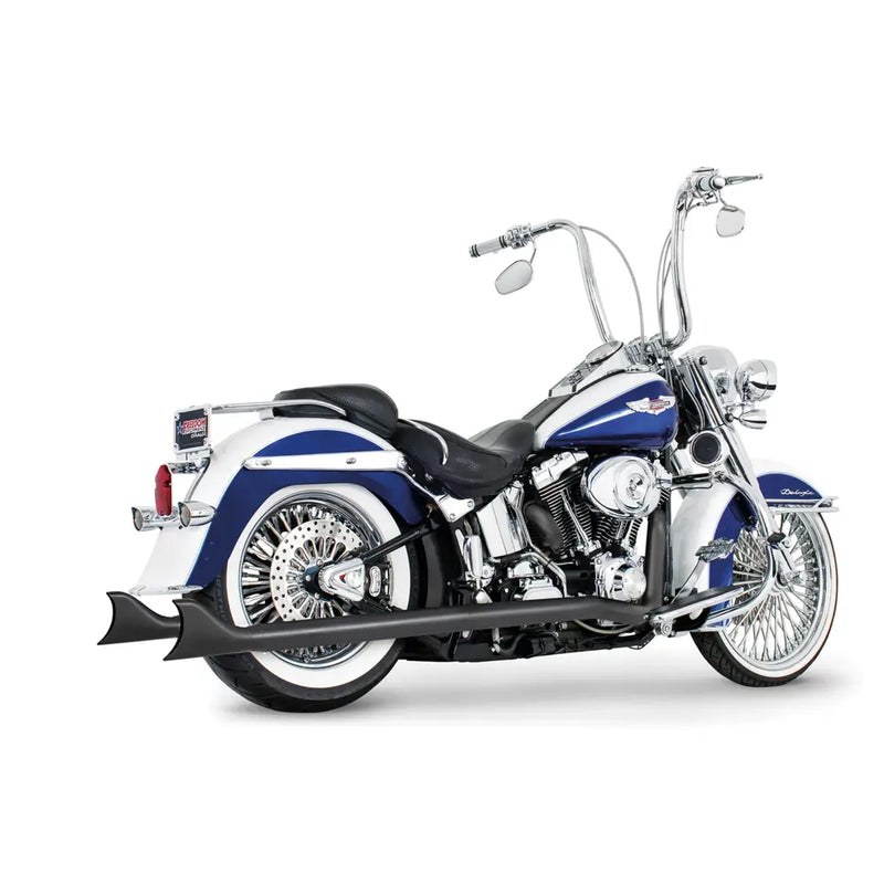 Freedom Performance Sharktail True Duals Exhaust for Harley 07-17 Softail (excl. Breakout / Rocker) / Black / 33"  - Customhoj