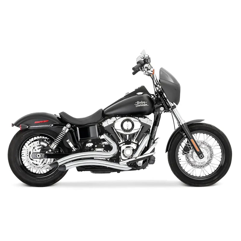 Freedom Performance Sharp Curve Radius Scallop Exhaust for Harley 06-17 Dyna (excl. FLD) / Chrome  - Customhoj