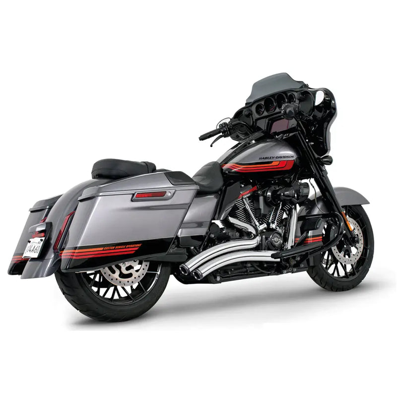 Freedom Performance Sharp Curve Radius Straight Star Exhaust for Harley 17-25 Touring / Chrome / Sculpted Black  - Customhoj