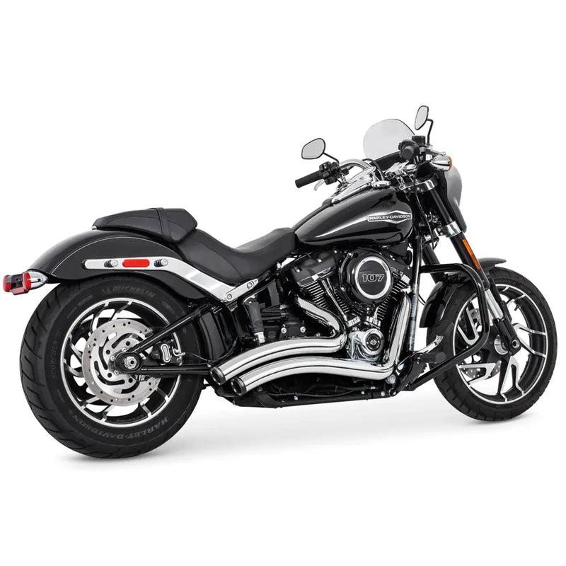 Freedom Performance Sharp Curve Radius Straight Star Exhaust for Harley 18-25 Softail (read note) / Chrome / Sculpted Black  - Customhoj