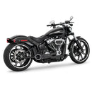 Freedom Performance Shorty Combat 2-into-1 Exhaust for Harley 18-25 Softail (read note) / Black / Sculpted Black  - Customhoj