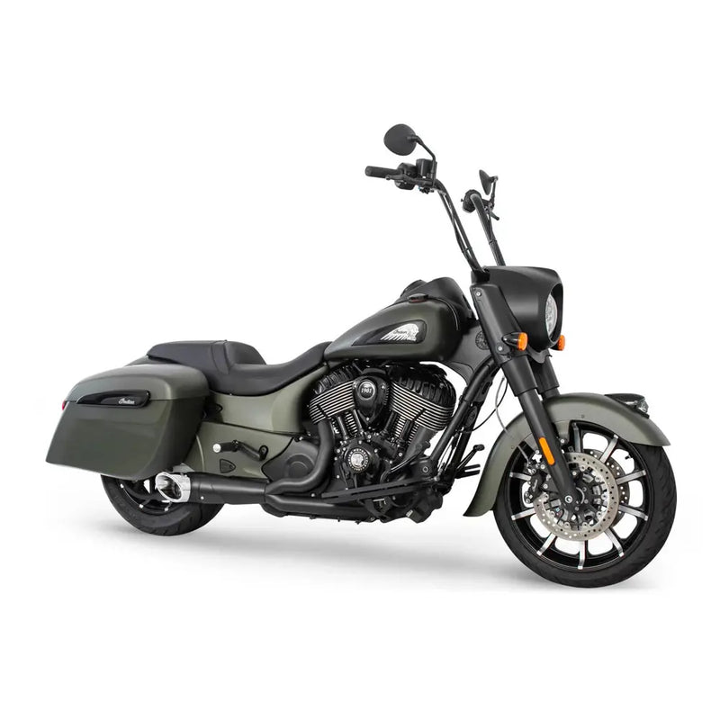 Freedom Performance Shorty Turn Out Slash Cut 2-into-1 Exhaust for Indian 14-25 Roadmaster / Springfield / Black / Chrome  - Customhoj