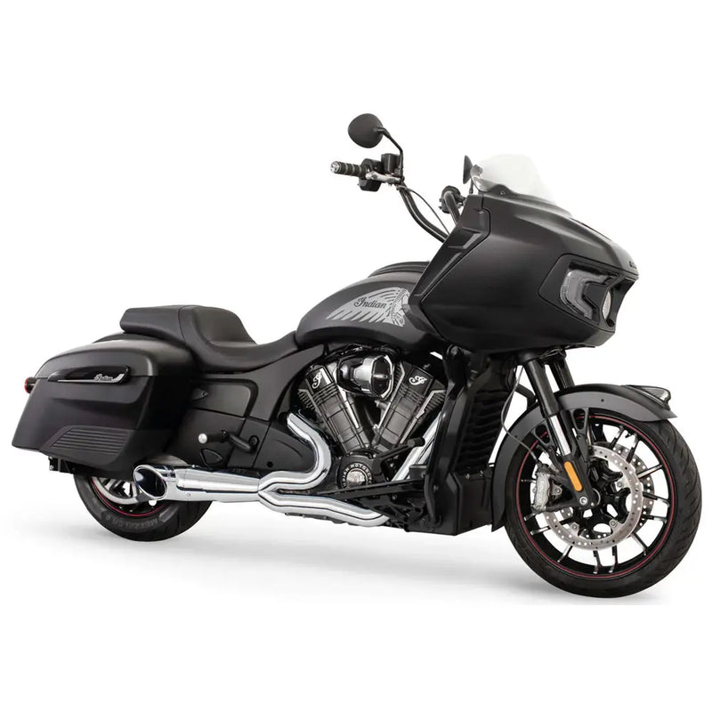 Freedom Performance Shorty Turn Out Slash Cut 2-into-1 Exhaust for Indian 20-25 Challenger / Pursuit / Chrome / Chrome  - Customhoj