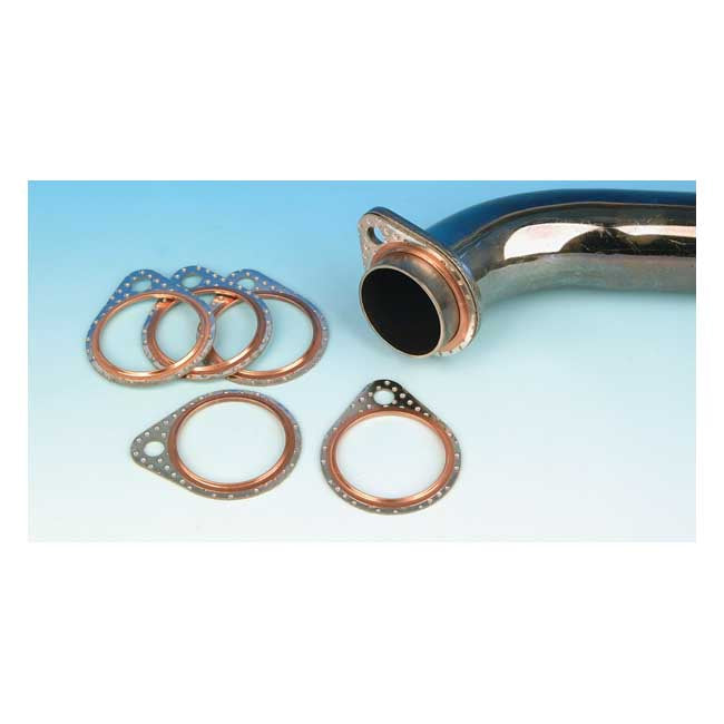 James Steel Core Shovel Exhaust Gasket for Harley 66-84 Shovelhead (Replaces OEM: 65834-68A & 65835-68T)  - Customhoj