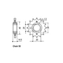 JT Sprockets Front Sprocket Honda CB750F Bol d’Or JT Front Sprocket for Honda Customhoj
