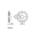JT Sprockets Front Sprocket Honda CB750K1/6 71-76 JT Front Sprocket for Honda Customhoj