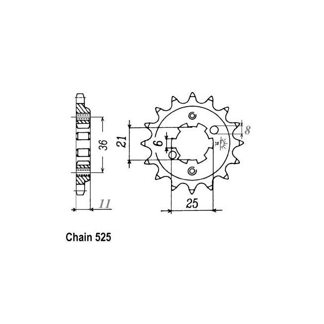 JT Sprockets Front Sprocket Honda XBR500FG, FH 86-87 JT Front Sprocket for Honda Customhoj