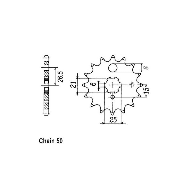 JT Sprockets Front Sprocket Kawasaki Z400B1/2,G1,H,LTD(2 Cyl) 78-80 JT Front Sprocket for Kawasaki Customhoj