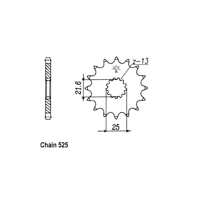 JT Sprockets Front Sprocket Kawasaki ZR-7 ‘99-’03, ZR-7S 03 JT Front Sprocket for Kawasaki Customhoj