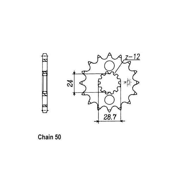 JT Sprockets Front Sprocket Kawasaki ZX-12R Ninja (ZX1200A1,A2,B1-B5) 00-05 JT Front Sprocket for Kawasaki Customhoj