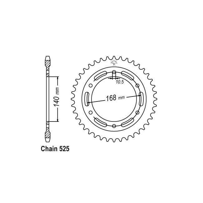 JT Sprockets Rear Sprocket BMW F650 GS, SE 08-12 JT Rear Sprocket for BMW Customhoj