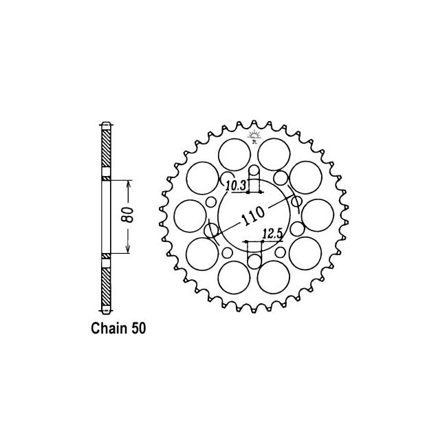 JT Sprockets Rear Sprocket Honda CB1000FP,FR,FS,FT Big 1 93-96 JT Rear Sprocket for Honda Customhoj