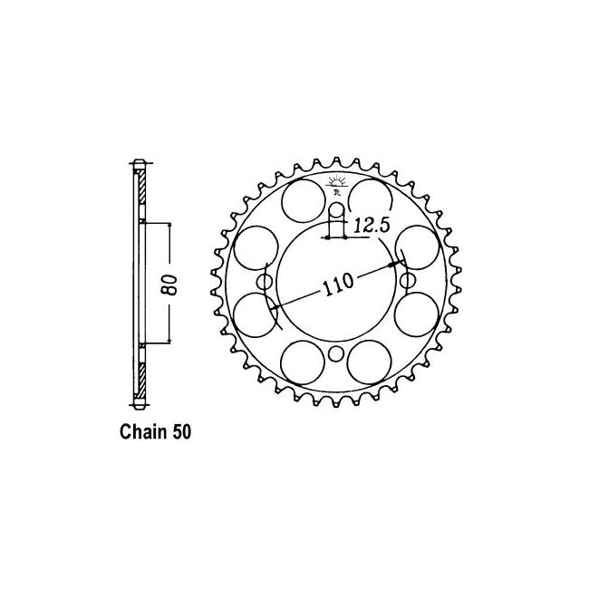 JT Sprockets Rear Sprocket Honda CB650C (650 SC) 82 JT Rear Sprocket for Honda Customhoj