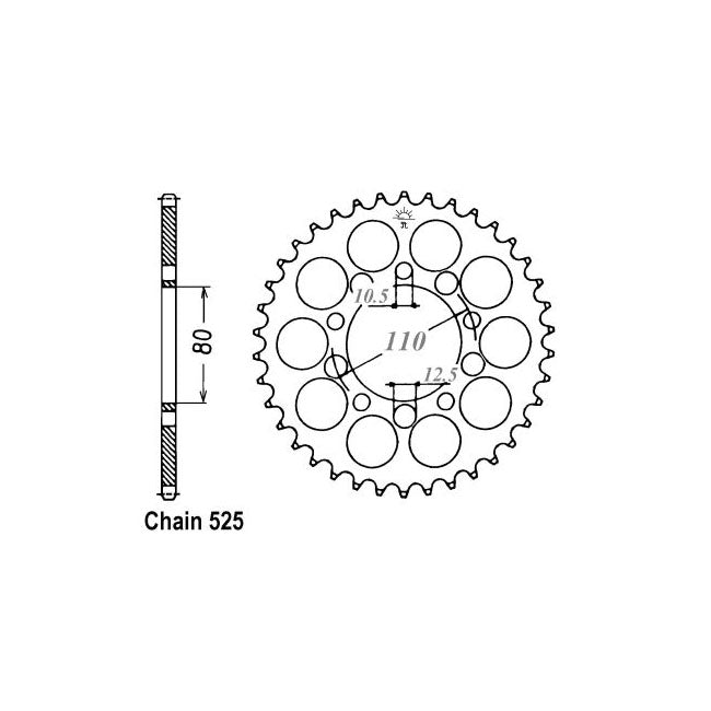 JT Sprockets Rear Sprocket Honda CB750 F11-N (CB Seven Fifty) 92-01 JT Rear Sprocket for Honda Customhoj