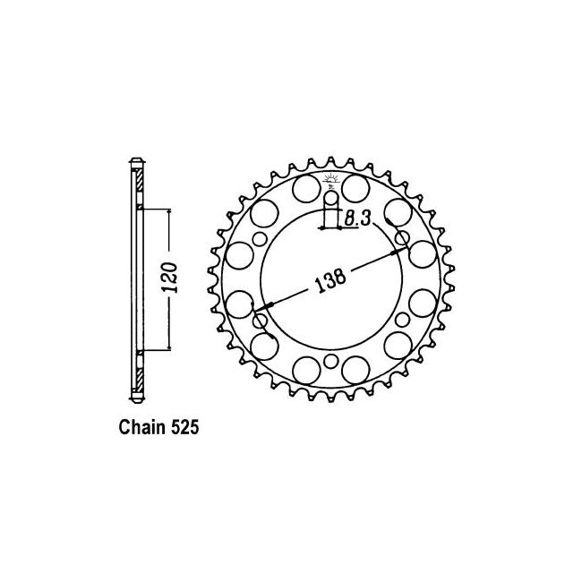 JT Sprockets Rear Sprocket Honda VFR400R 90-93 JT Rear Sprocket for Honda Customhoj