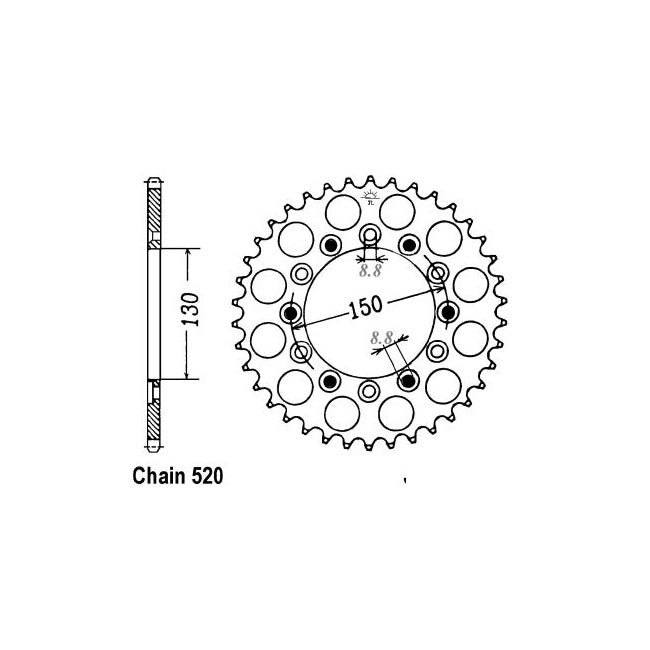 JT Sprockets Rear Sprocket Honda XL500SZ,SA,SB 79-81 JT Rear Sprocket for Honda Customhoj