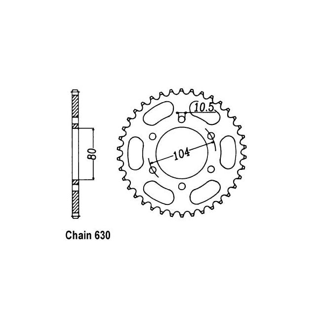 JT Sprockets Rear Sprocket Kawasaki Z1000K1/2 LTD 81-82 JT Rear Sprocket for Kawasaki Customhoj