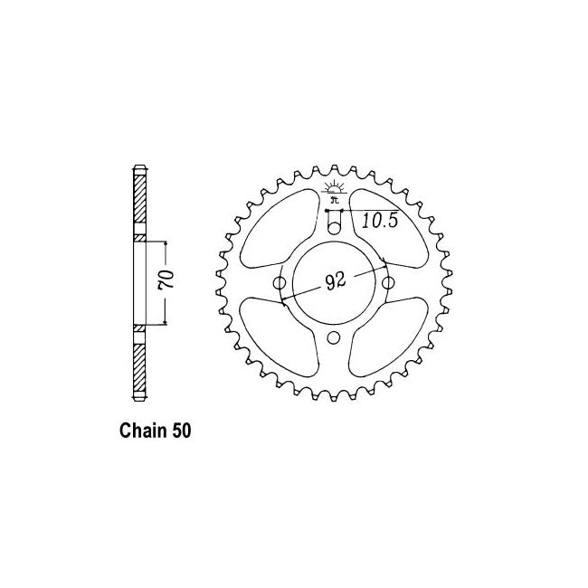 JT Sprockets Rear Sprocket Kawasaki Z500 B1/B2 79-80 JT Rear Sprocket for Kawasaki Customhoj