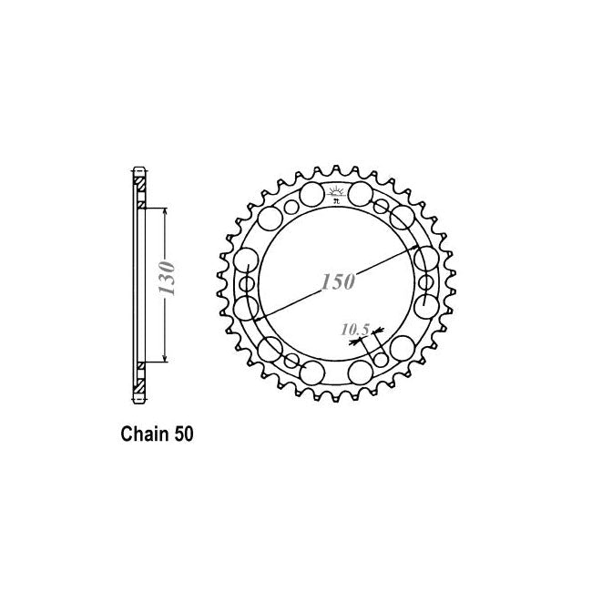 JT Sprockets Rear Sprocket Yamaha FZR1000 Genesis (530) 87-88 JT Rear Sprocket for Yamaha Customhoj