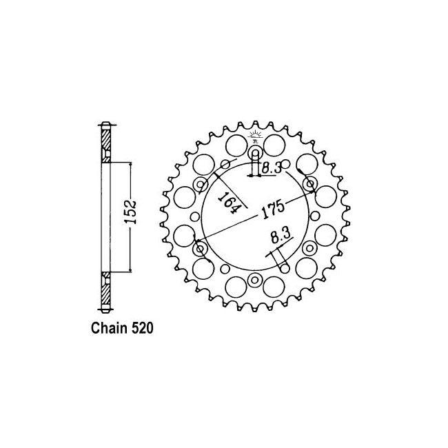 JT Sprockets Rear Sprocket Yamaha TT600 JT Rear Sprocket for Yamaha Customhoj