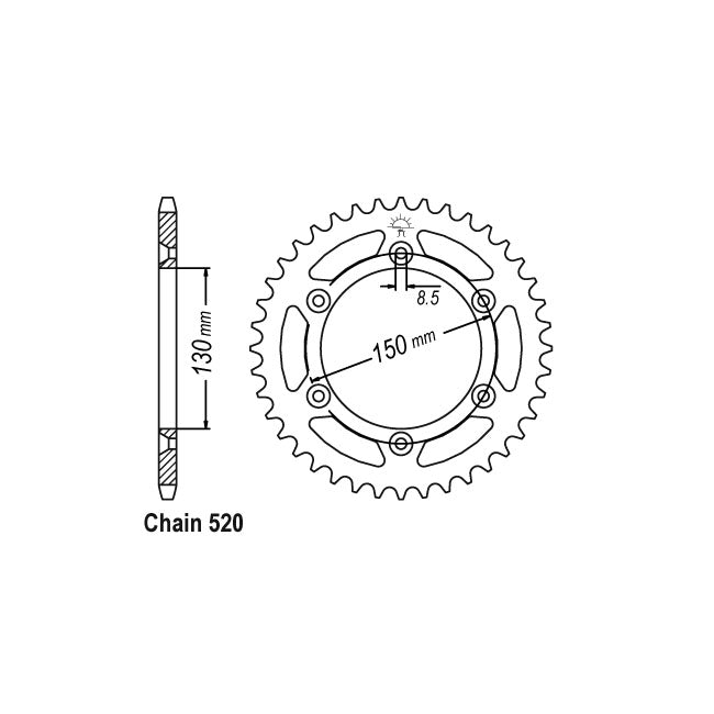 JT Sprockets Rear Sprocket Yamaha YZ426 F M, N, P 00-02 JT Rear Sprocket for Yamaha Customhoj