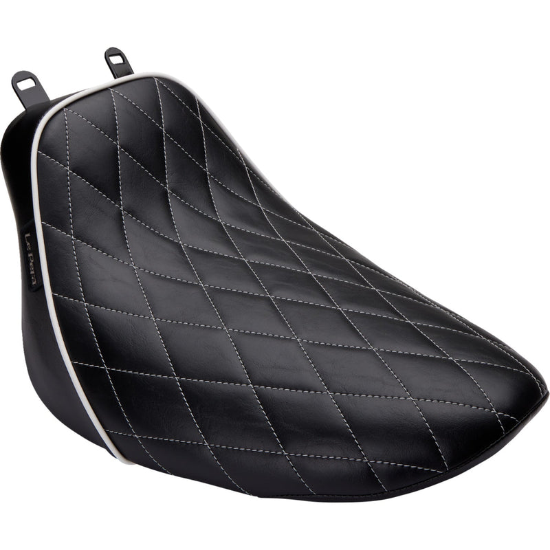 Le Pera Bare Bones Solo Seat for Harley 18-25 Softail Heritage / Deluxe / Diamond Black / White  - Customhoj