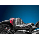 Le Pera Stubs Spoiler Solo Seat for Harley 04-22 XL Sportster (excl. 07-09 XL Sportster) / Diamond Black / Red  - Customhoj