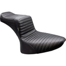 Le Pera Tailwhip 2-Up Seat for Harley 84-99 Softail / Pleated Black  - Customhoj