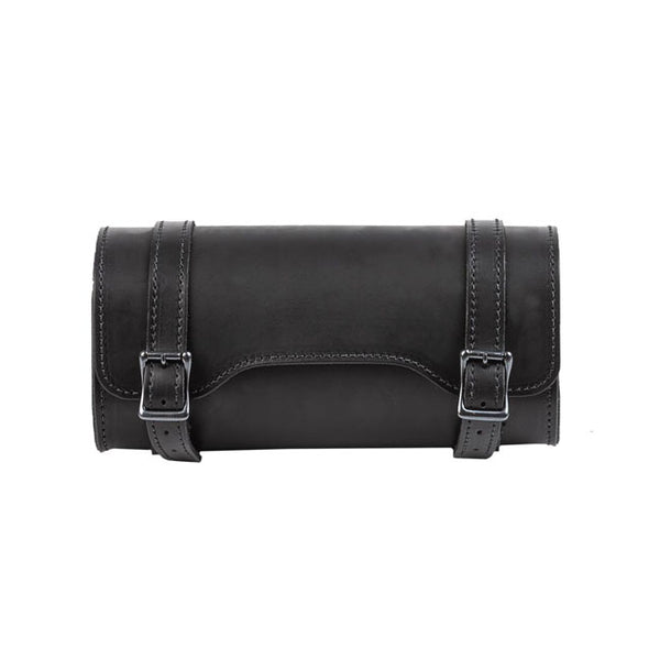 Ledrie Square Leather Motorcycle Tool Bag Black  - Customhoj