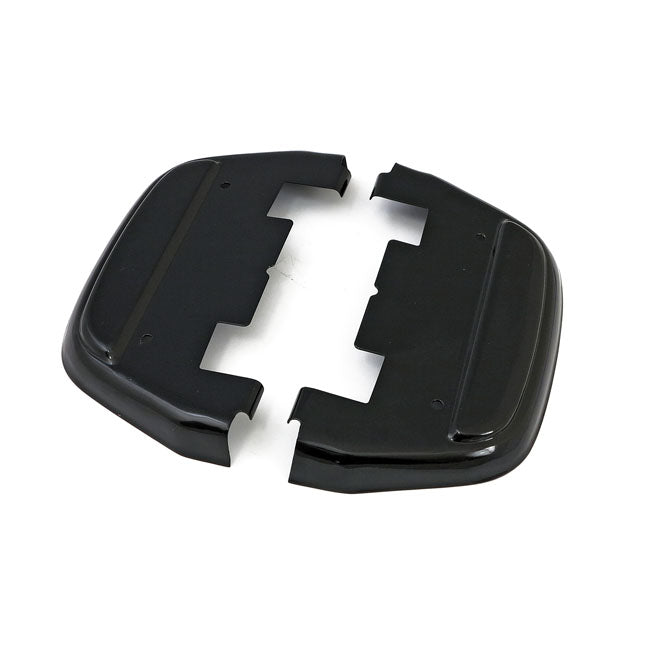 MCS Floorboard Accessories 86-20 FLT/Touring; 86-20 FL Softail; 06-17 Dyna. (models with traditional D-shaped passenger floorboards) / Black Passenger Floorboard Covers for Harley Customhoj