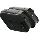 MCS Reinforced Rigid Leather 24L Motorcycle Saddlebag Set  - Customhoj