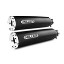 Miller California II Euro 3 Slip-On Mufflers for Victory 10-16 Cruiser / Matte Black / Straight Polished  - Customhoj