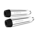 Miller Independence Euro 4 Slip-On Mufflers for Harley 18-20 Softail Breakout (107/114" engine) / Polished / Tapered Matte Black  - Customhoj