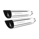 Miller Utah Euro 3/4 Slip-On Mufflers for Harley 2017 Dyna Fat Bob (103" engine) / Polished / Straight Matte Black  - Customhoj