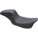 Mustang Squareback 2-Up Seat for Harley 08-25 Touring (excl. 23-25 CVO; 24-25 Road Glide / Street Glide) / Black / Gray / Double Diamond / Gripper  - Customhoj